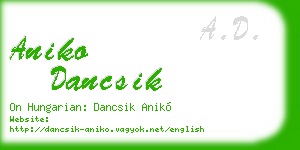 aniko dancsik business card