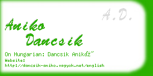 aniko dancsik business card